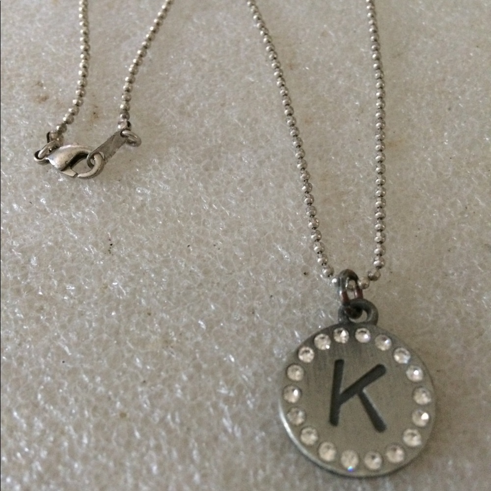 K rhinestone silver wash necklace